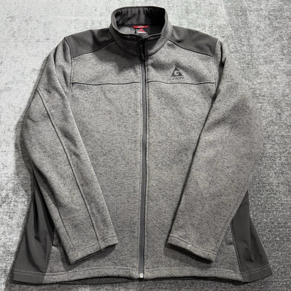 Gerry Men's Heather Gray Full Zip Up Mix Media Jacket Polyester Size XXL